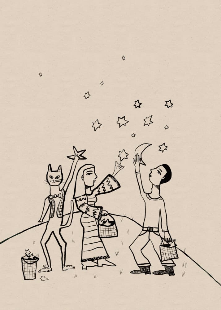 Whimsical Star Collectors by Sharyn Bursic — canvas wall art