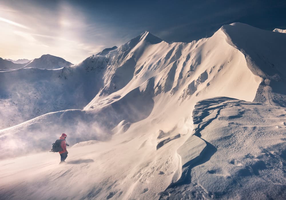 Snowy Mountain Adventure by Karol Nienartowicz — canvas wall art