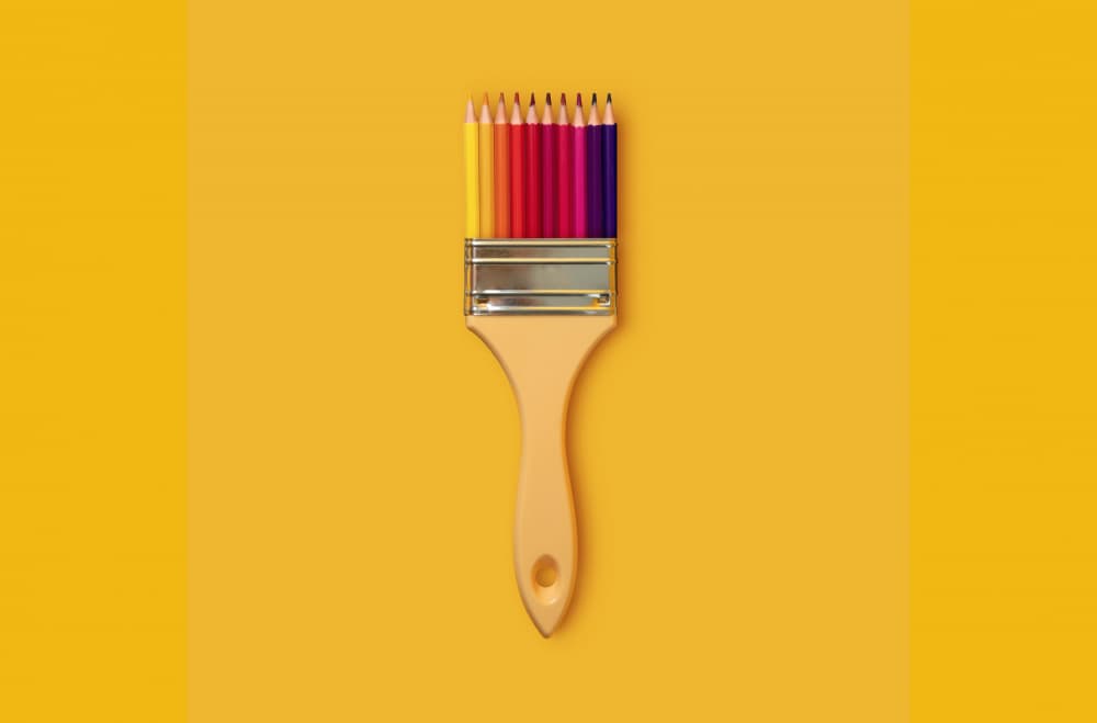 Colorful Pencil Brush by Artem Pozdniakov — canvas wall art
