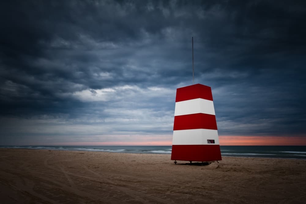 Beach Tower at Dusk by Niels Christian Wulff — canvas wall art