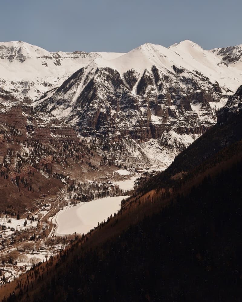 Snowy Mountain Valley by Del Mundo Imagery — canvas wall art