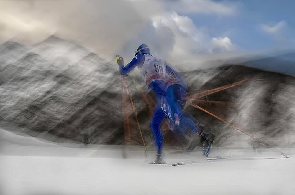 Dynamic Cross Country Skiing by Milan Malovrh — canvas wall art