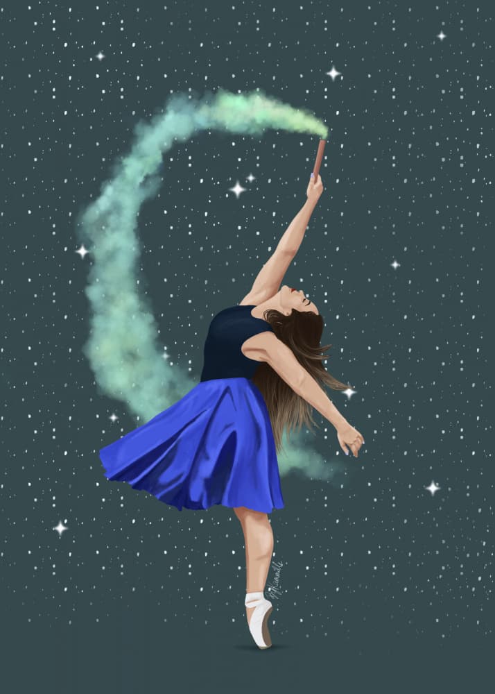 Celestial Ballet Dancer by ByKammille — canvas wall art