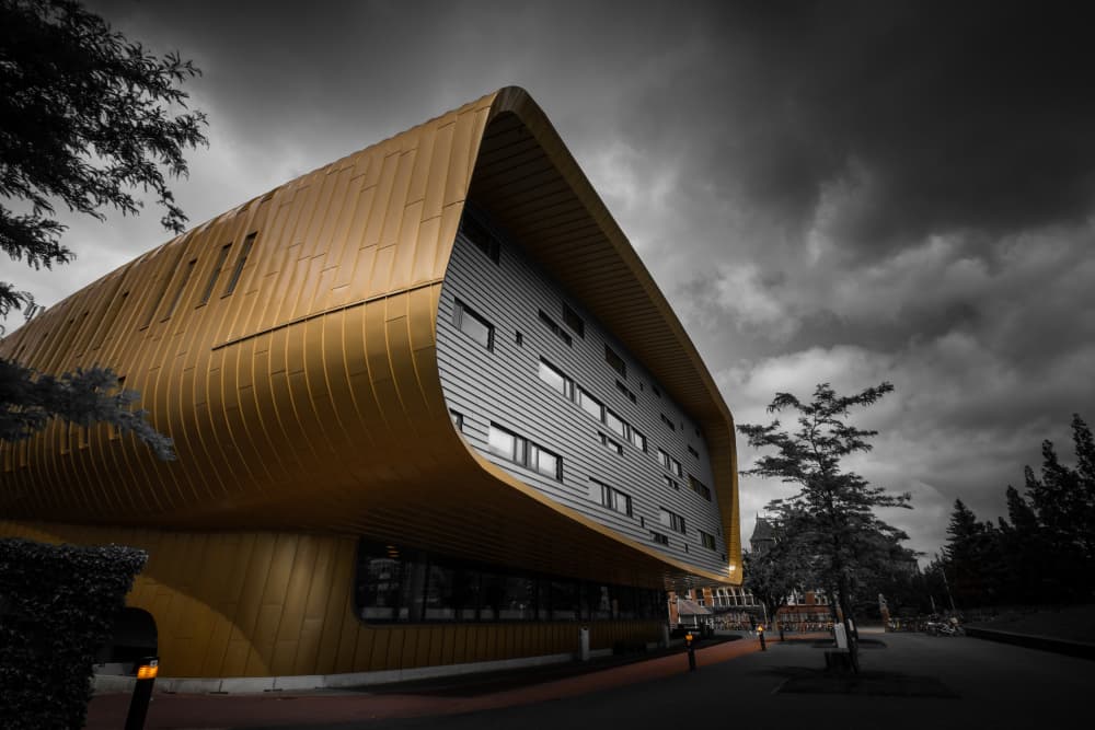 Dramatic Golden Architecture by Rolf Endermann — canvas wall art