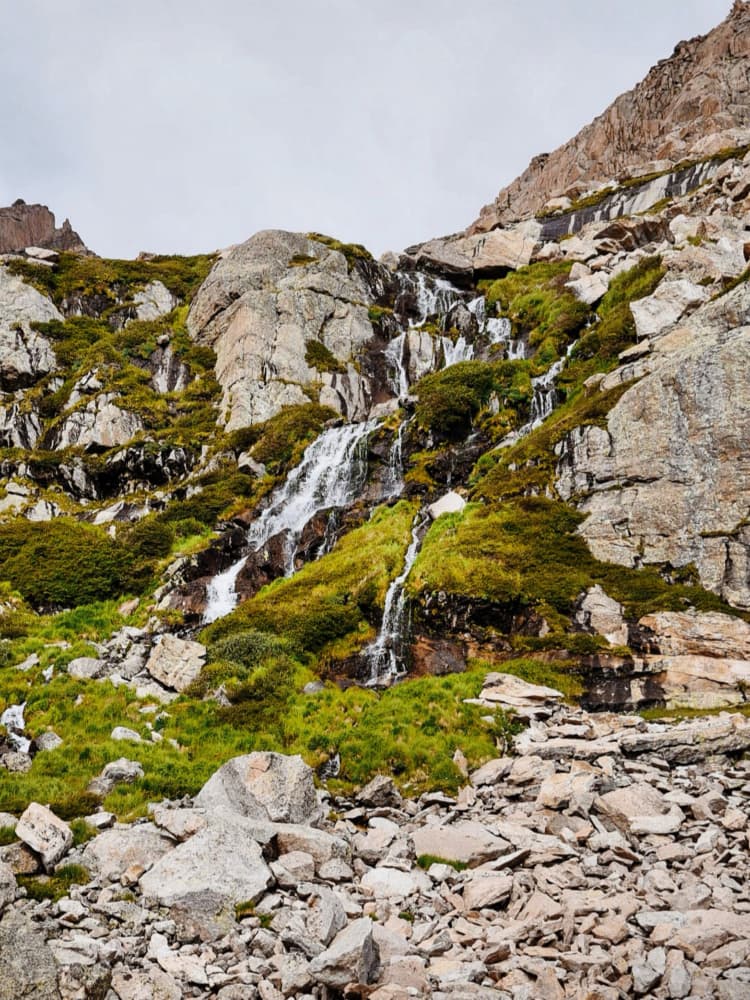Rocky Mountain Waterfall by Del Mundo Imagery — canvas wall art