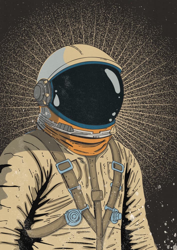 Retro Space Explorer by Nicholas — canvas wall art