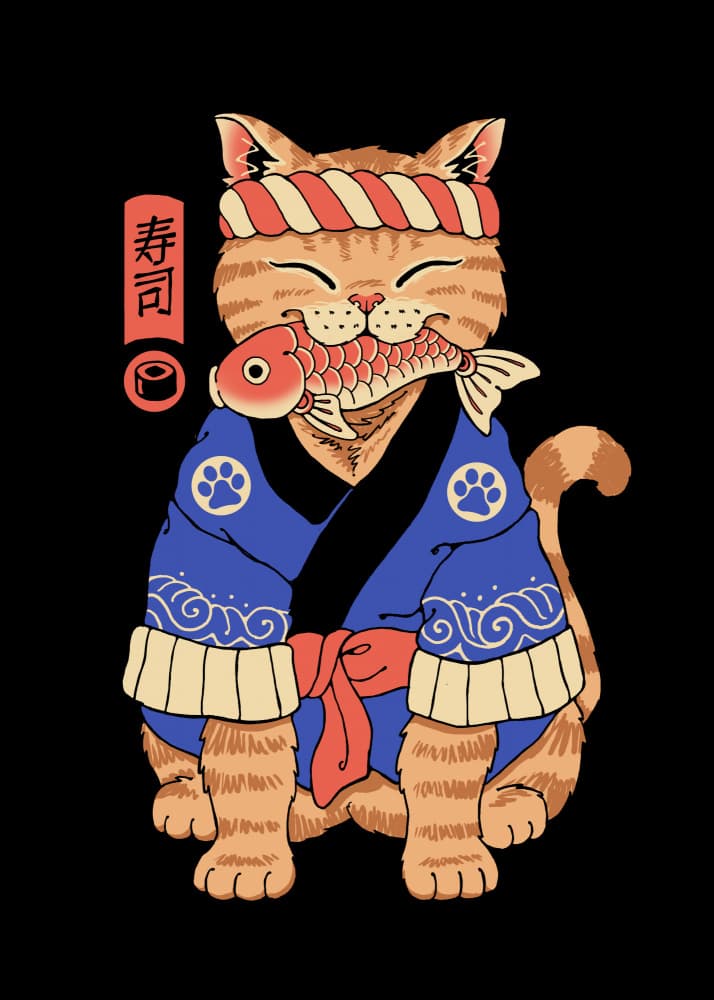 Sushi Meowster by Vincent Trinidad — canvas wall art