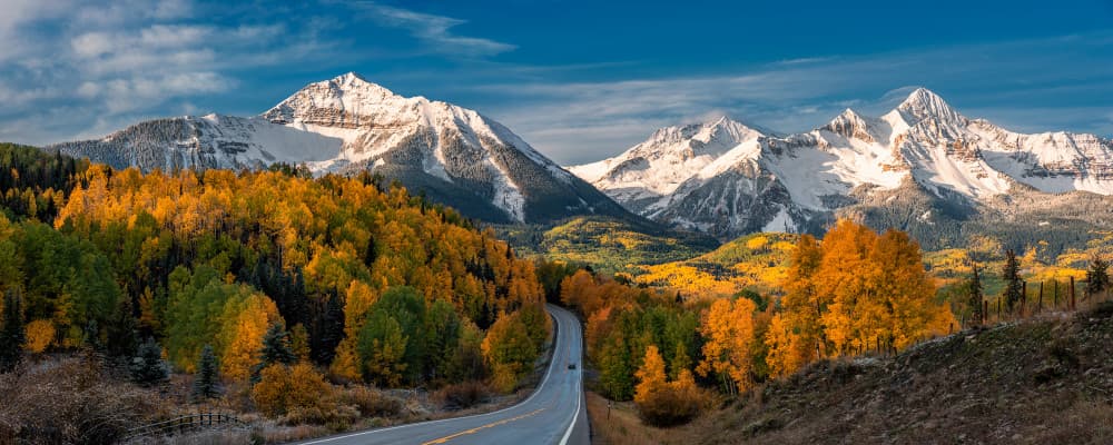 Autumn Mountain Road by Mei Xu — canvas wall art