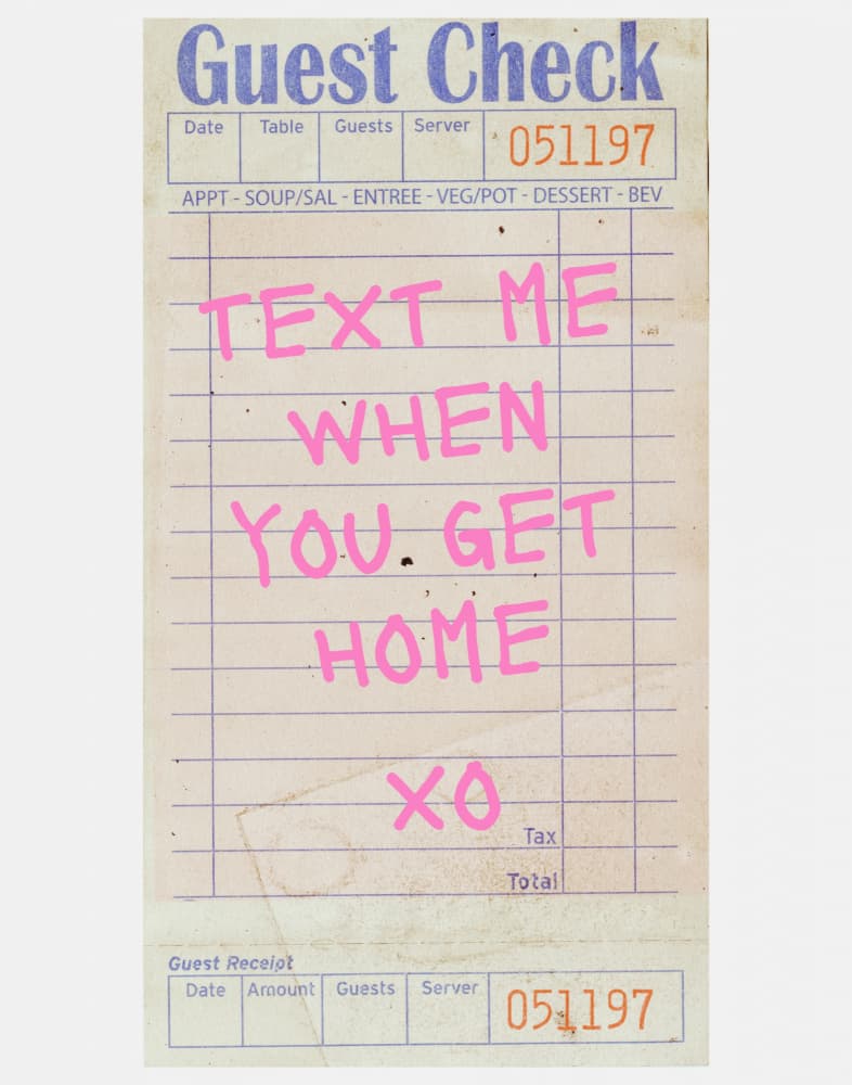 Guest Check Love Note by Jolly and Dash — canvas wall art