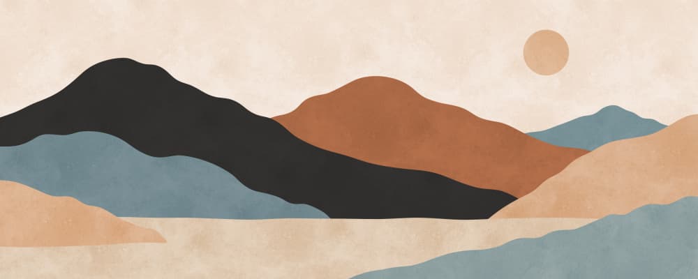 Minimalist Mountain Sunset by Vitor Costa — canvas wall art