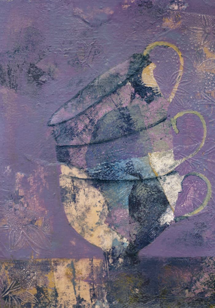 Stacked Purple Cups by Lena Ru — canvas wall art