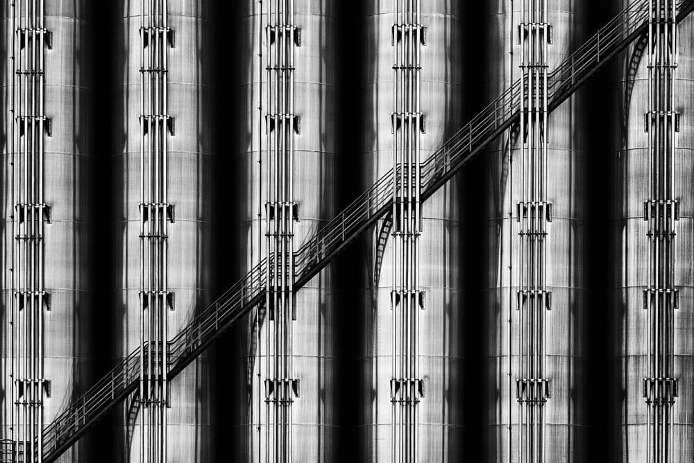 Industrial Steel Lines by Jan Niezen — canvas wall art