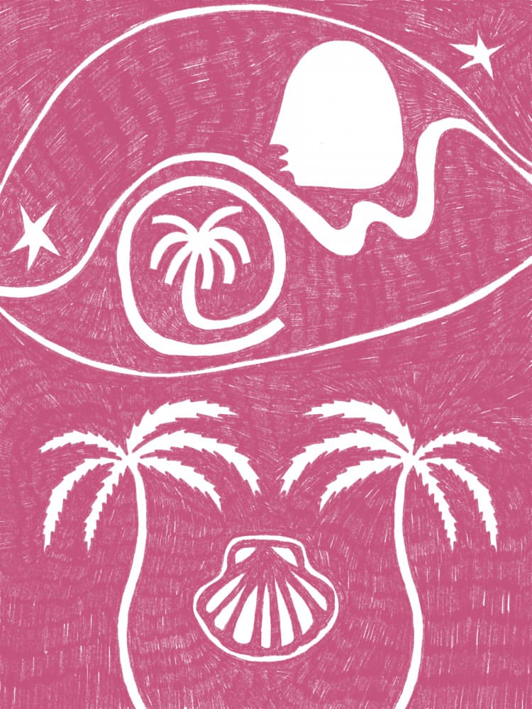 Tropical Pink Serenity by Shatha Al Dafai — canvas wall art