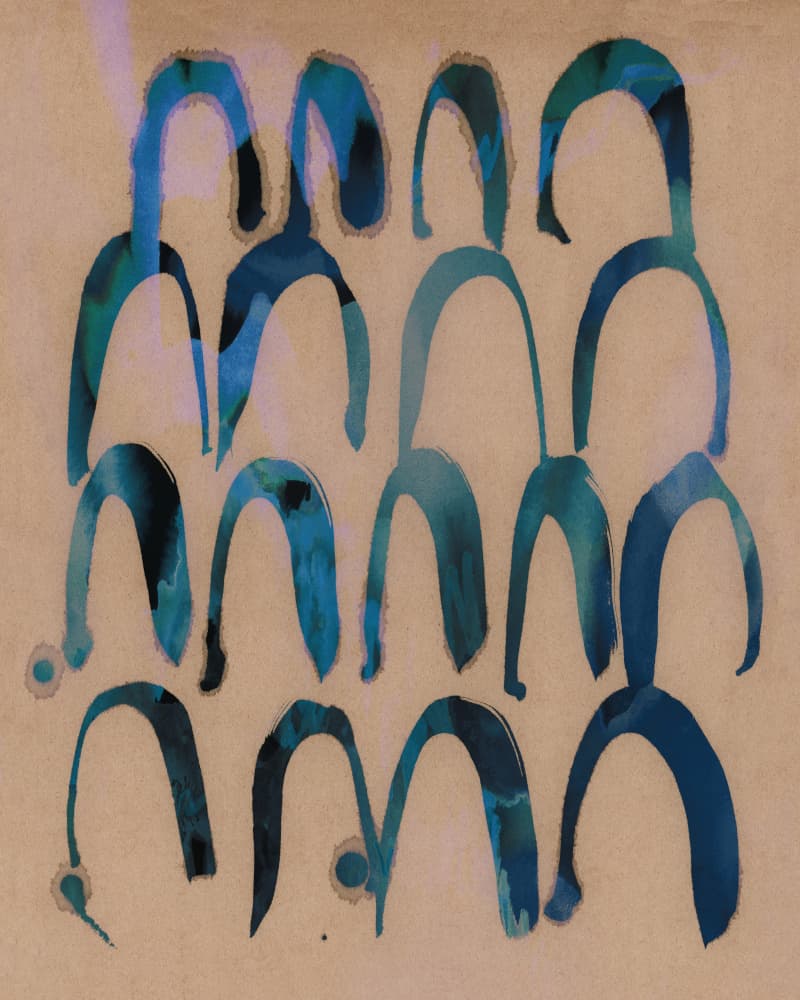 Abstract Blue Arches by Renée Stramel — canvas wall art