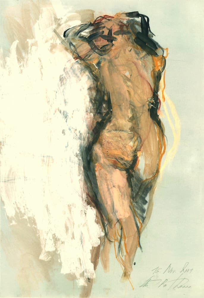 Expressive Female Nude by Ute Rathmann — canvas wall art