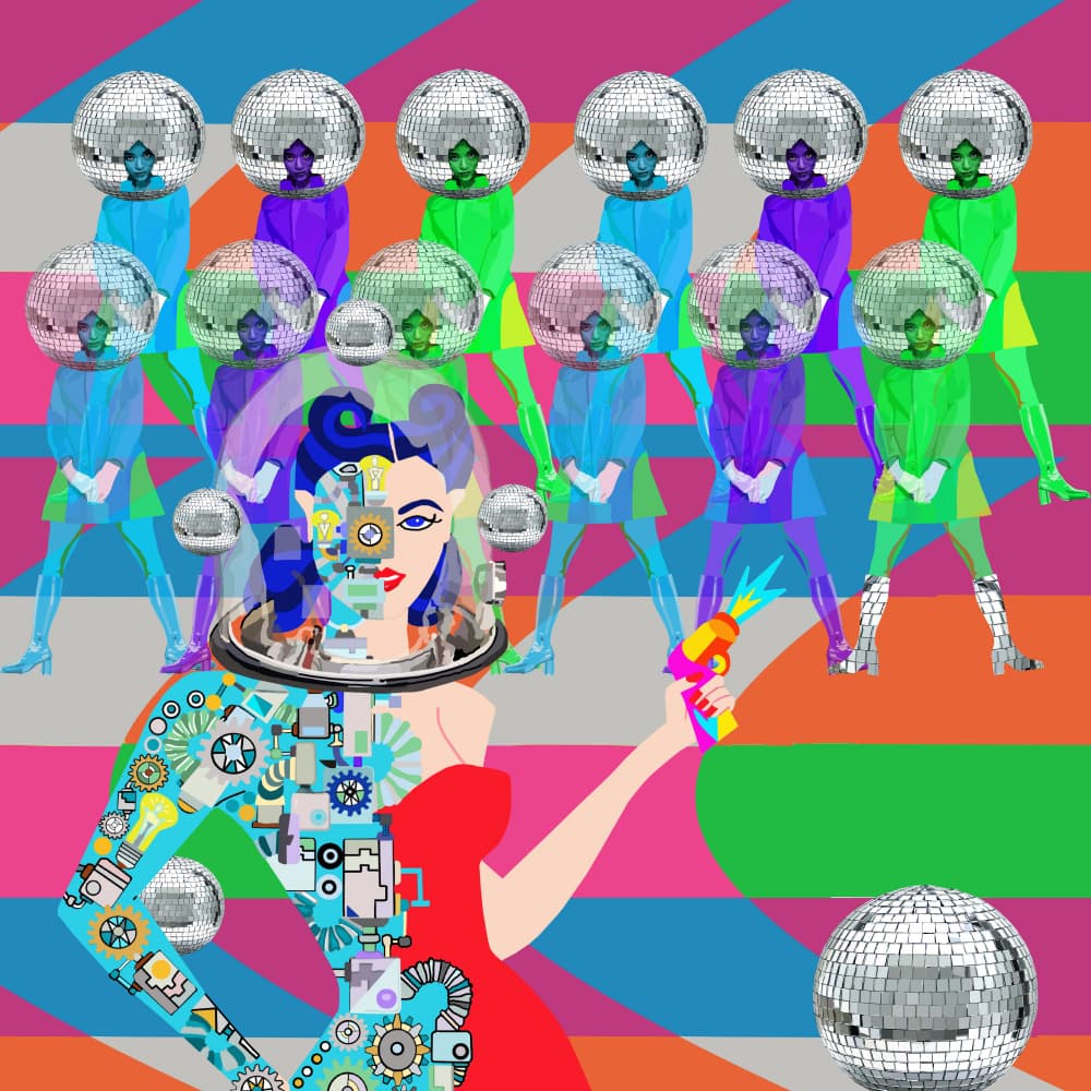 Cyborg Disco Queen by Lynnda Rakos — canvas wall art
