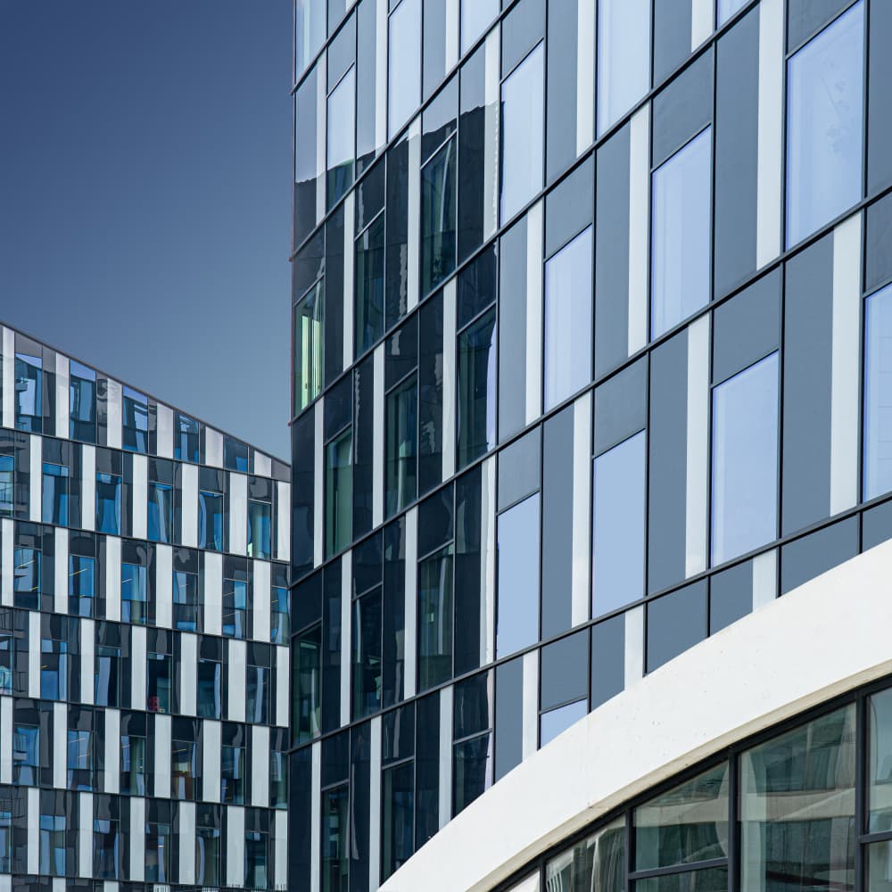 Modern Urban Reflection by Luc Vangindertael (laGrange) — canvas wall art