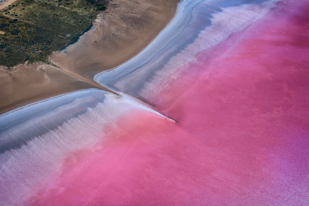 Vivid Pink Salt Lake by James Zhen Yu — canvas wall art