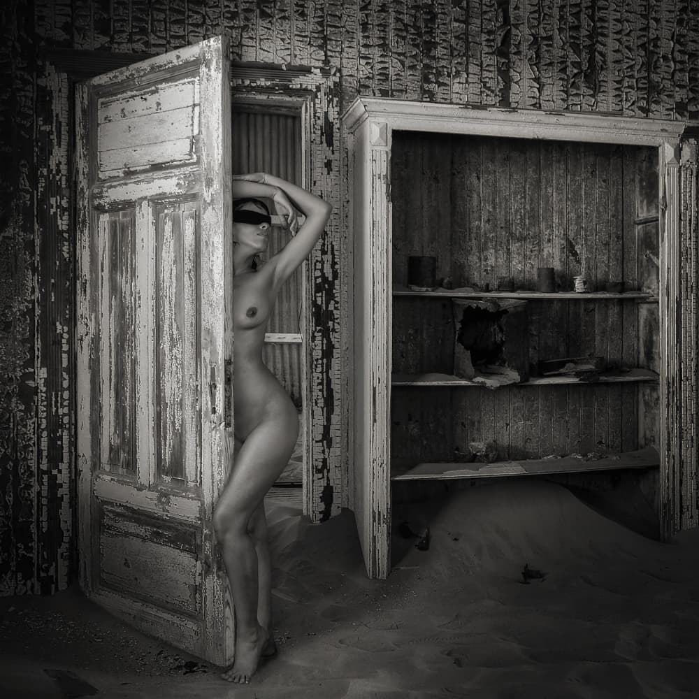 Blindfolded Nude In Decay by Jan Donckers — canvas wall art