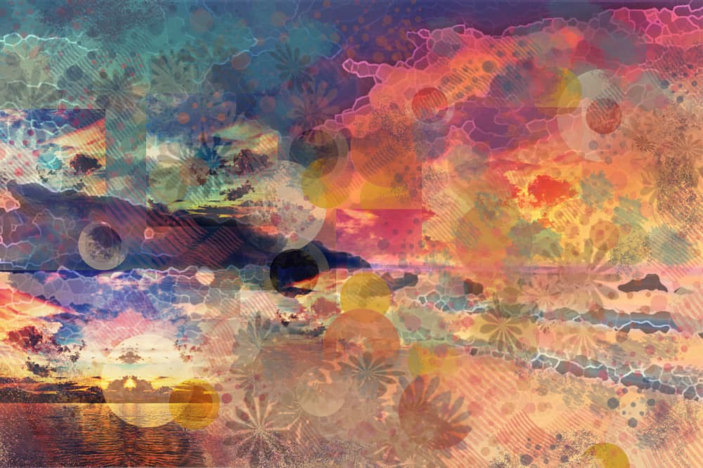 Dreamy Abstract Sunset by Magdalena Herichova — canvas wall art