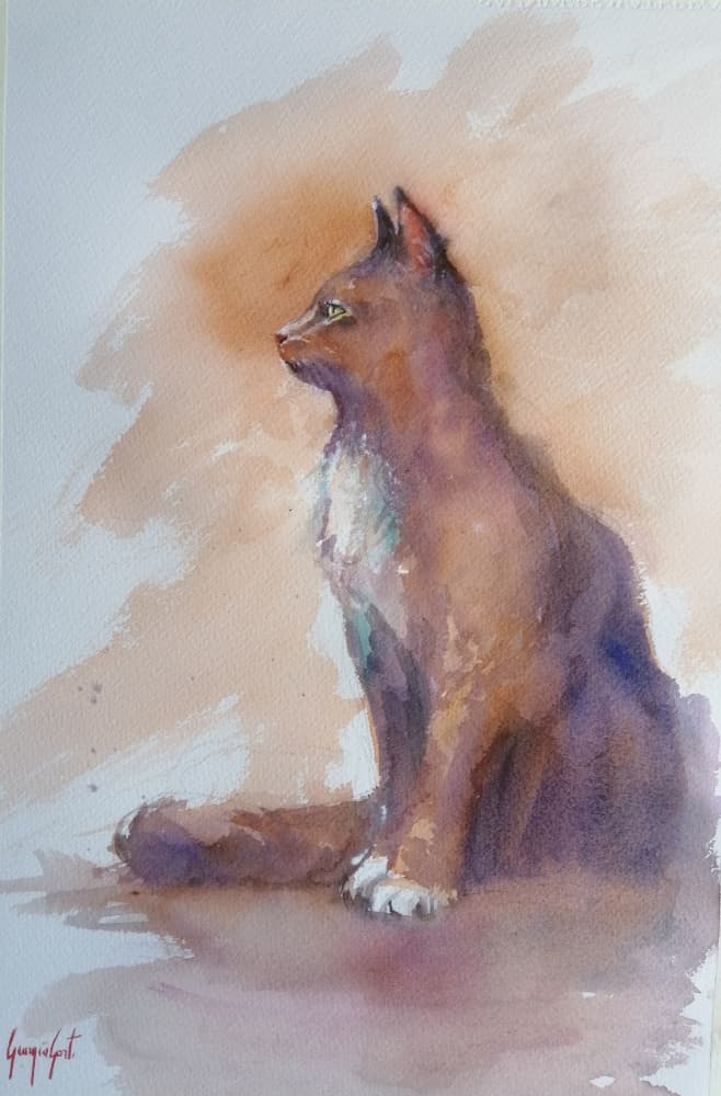 Observant Cat Profile by Giorgio Gosti — canvas wall art