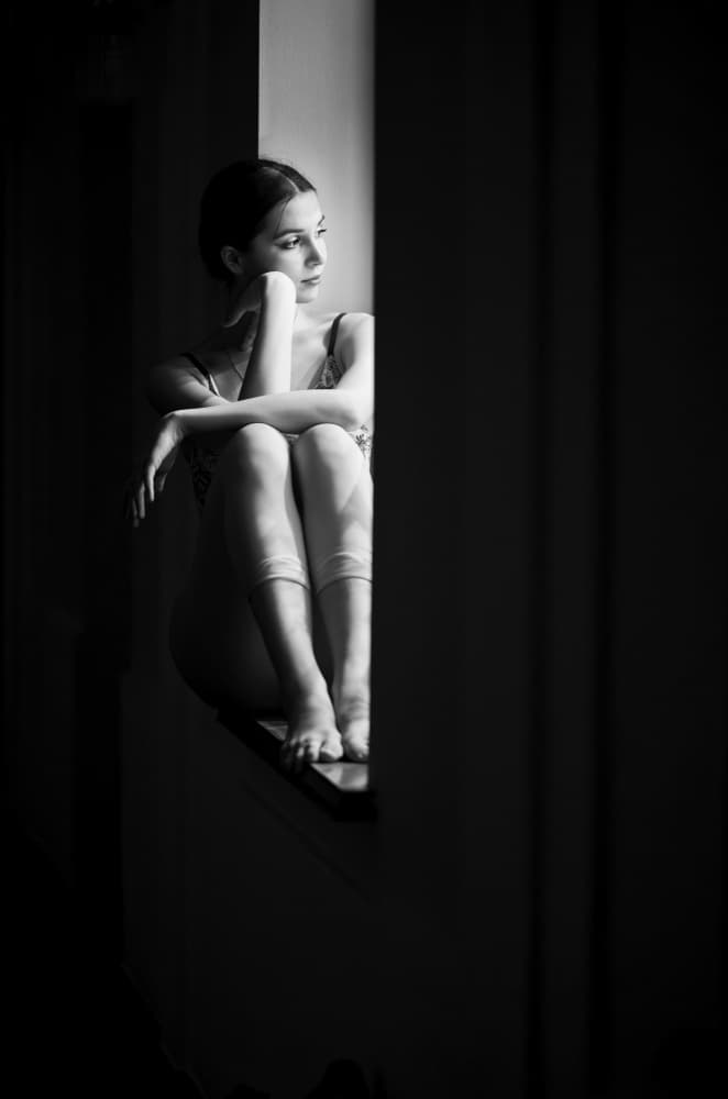 Pensive Dancer By Window by Oles Paritskiy — canvas wall art