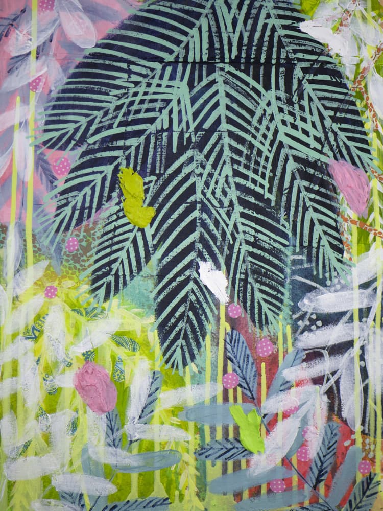 Vibrant Jungle Leaves by Shelley Hampe — canvas wall art