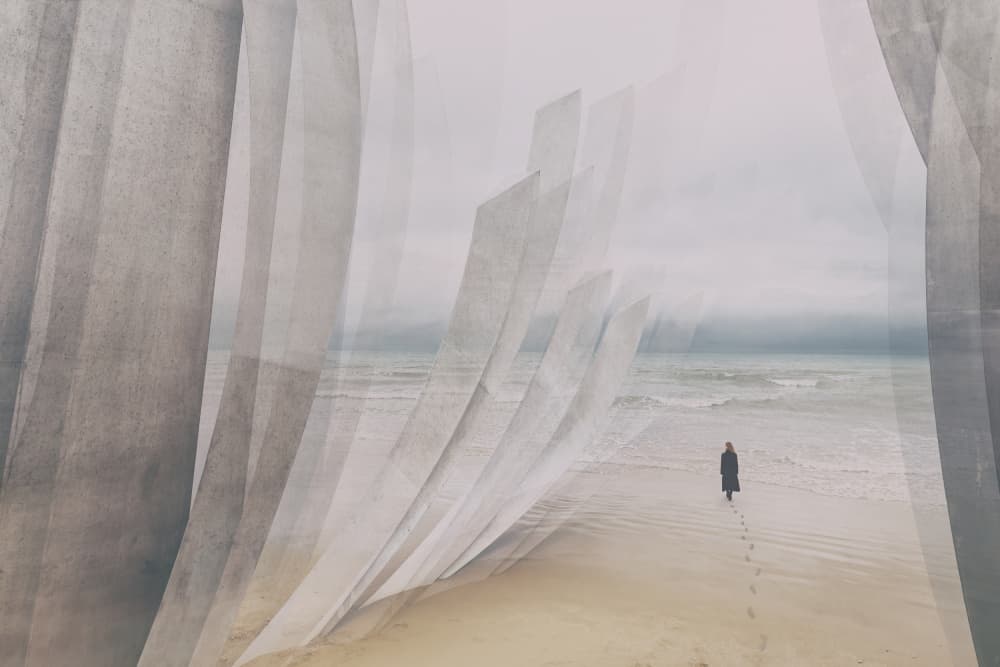 Dreamy Ocean Walk by Uschi Hermann — canvas wall art
