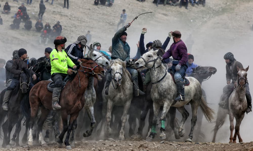 Buzkashi Horse Riders by Garik — canvas wall art