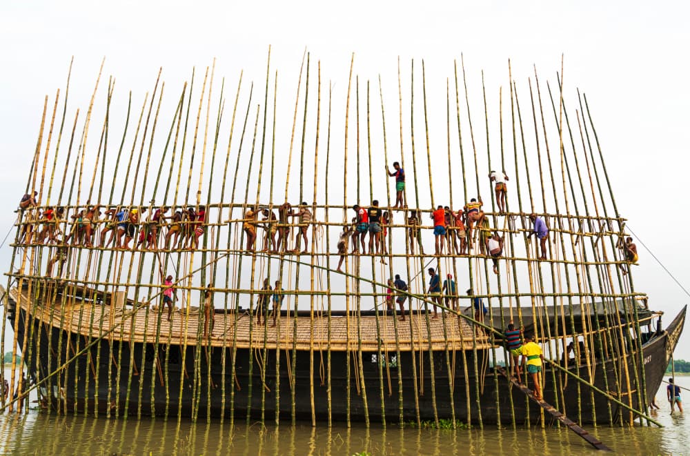 Traditional Boat Construction by Md. Arifuzzaman — canvas wall art
