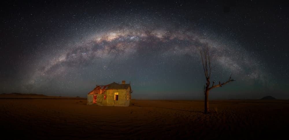 Milky Way Desert Home by Yun Gong — canvas wall art