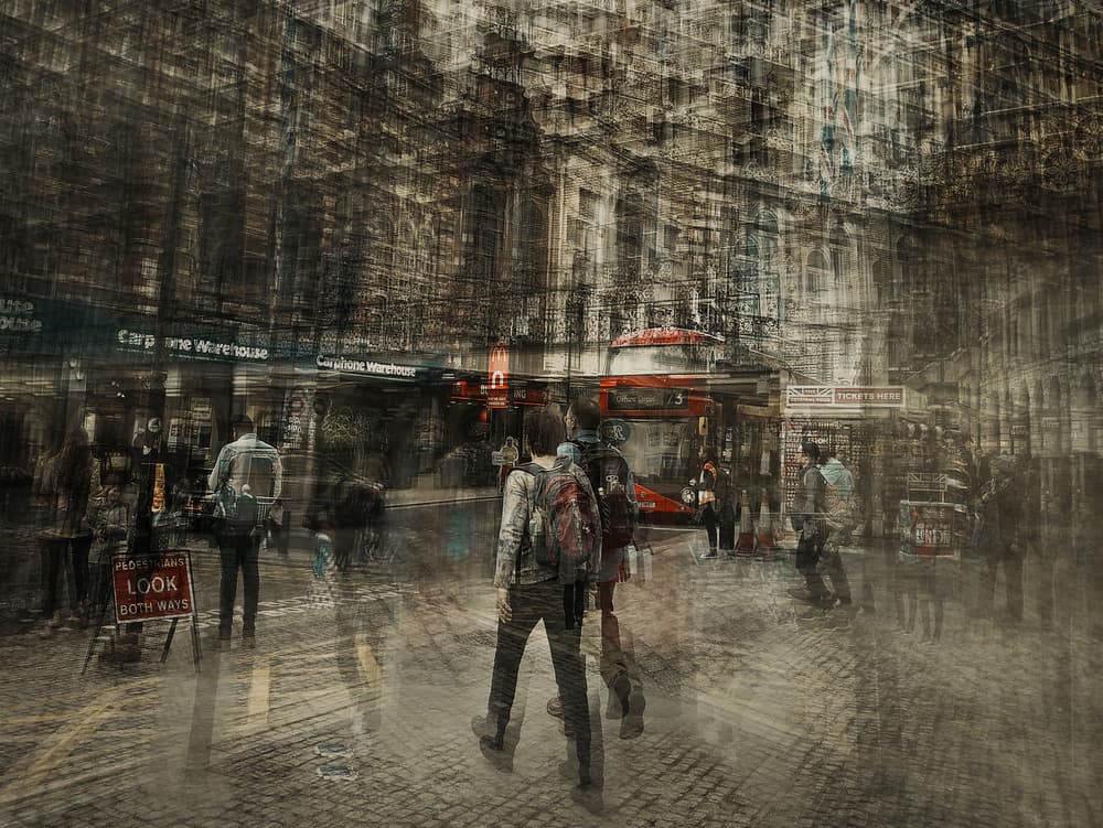 London City Motion Blur by Orkidea W. — canvas wall art