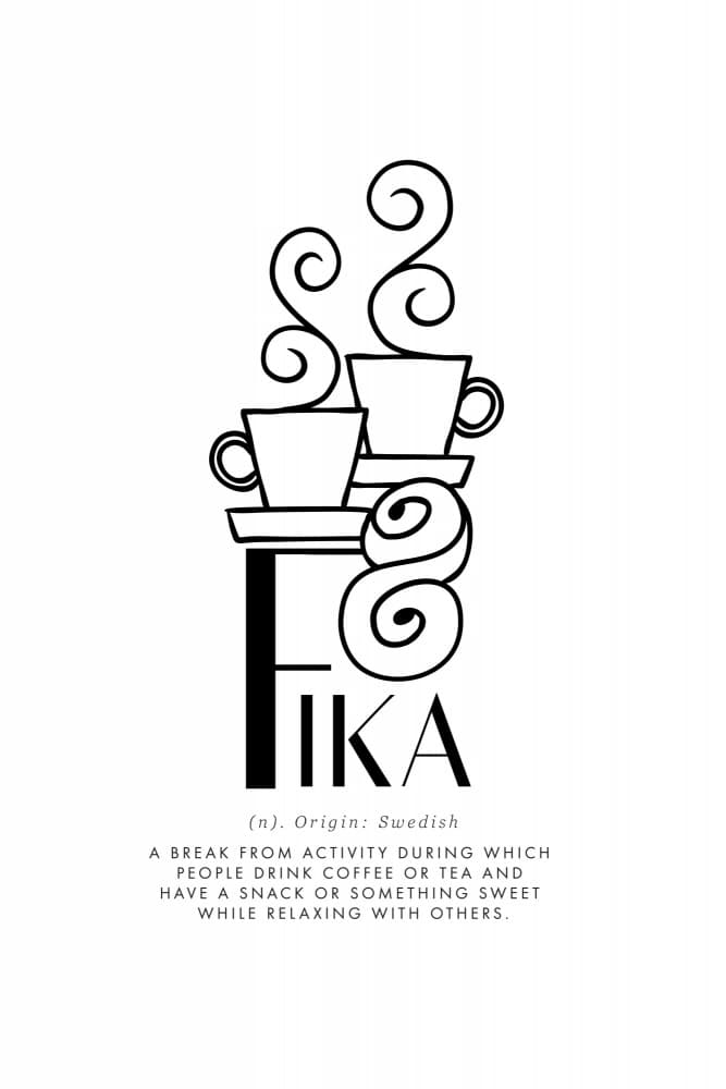 Swedish Fika Coffee Break by Rosana Laiz Blursbyai — canvas wall art