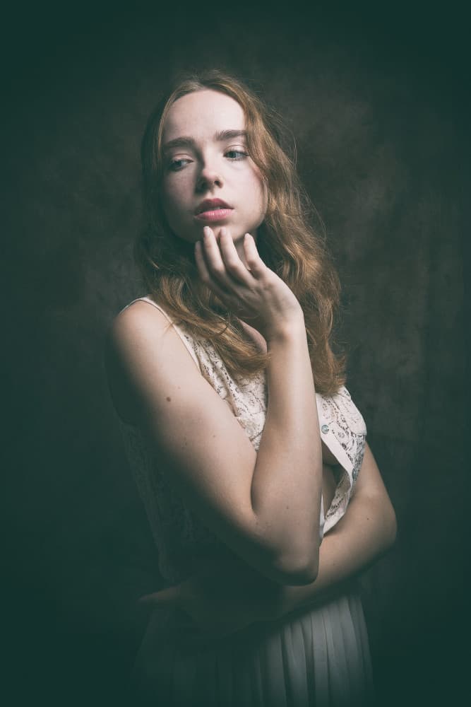 Pensive Young Woman by Christian Kurz — canvas wall art
