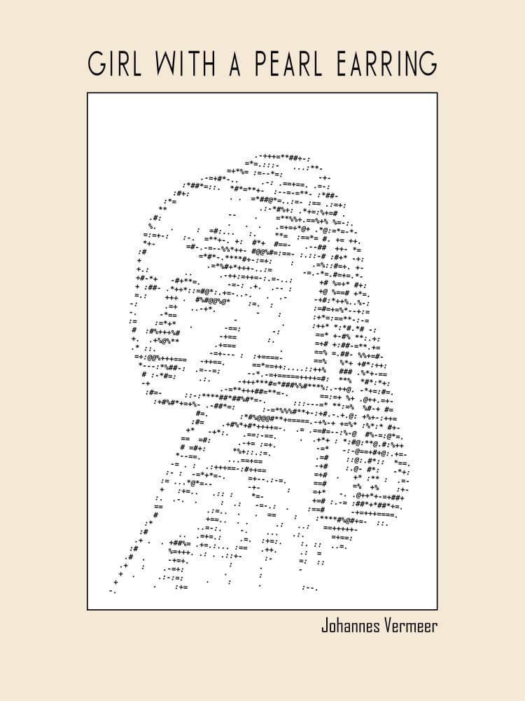 Elegant ASCII Portrait by Doa Project — canvas wall art