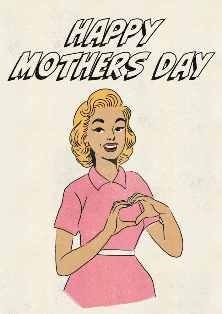 Retro Mothers Day Heart by Nicholas — canvas wall art