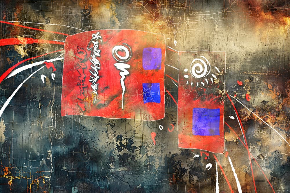 Textured Abstract Red Shapes by Rafal Kulik — canvas wall art