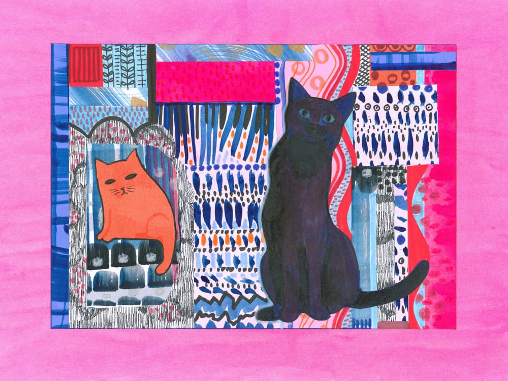 Vibrant Patterned Cats by Isabelle Brent — canvas wall art