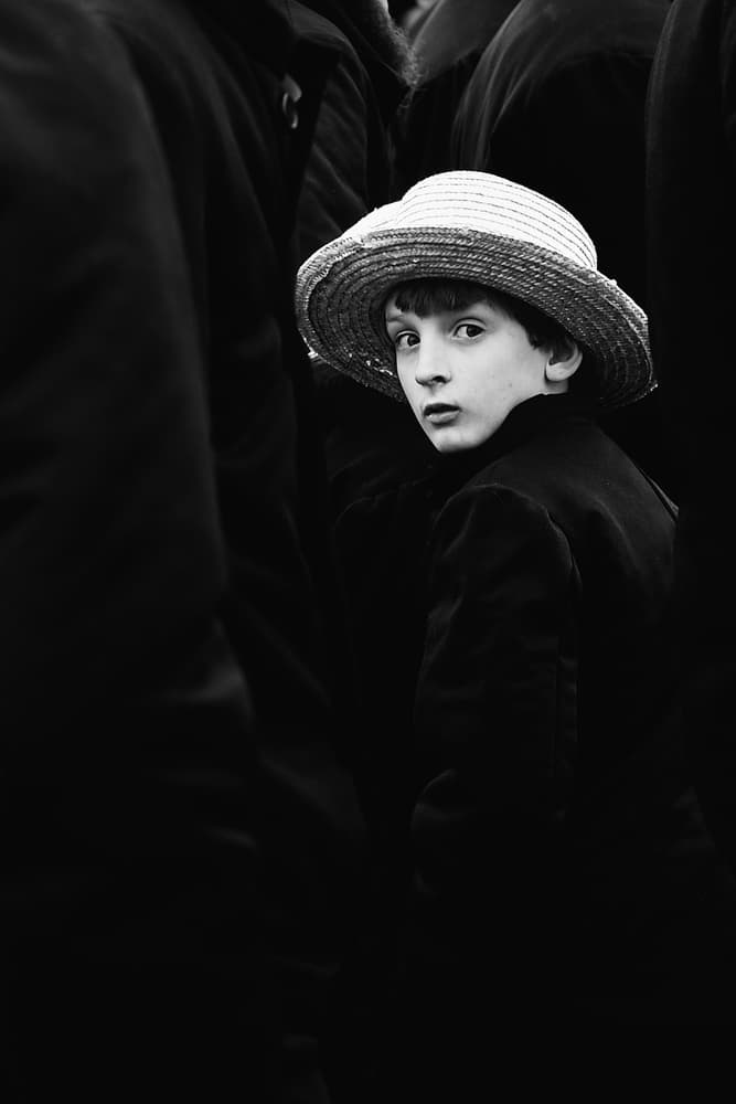 Amish Boy's Gaze by YY DB — canvas wall art