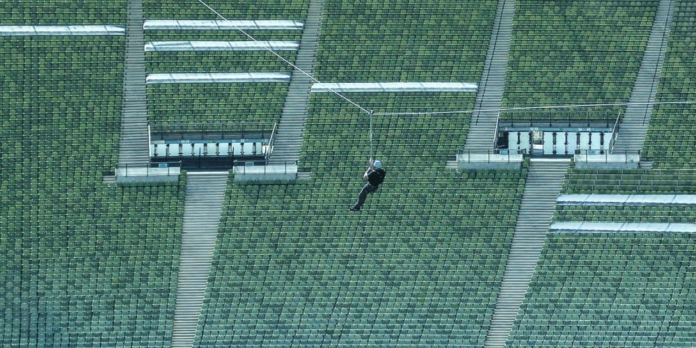 Green Arena Zipline by Margit Lisa Pinggera — canvas wall art