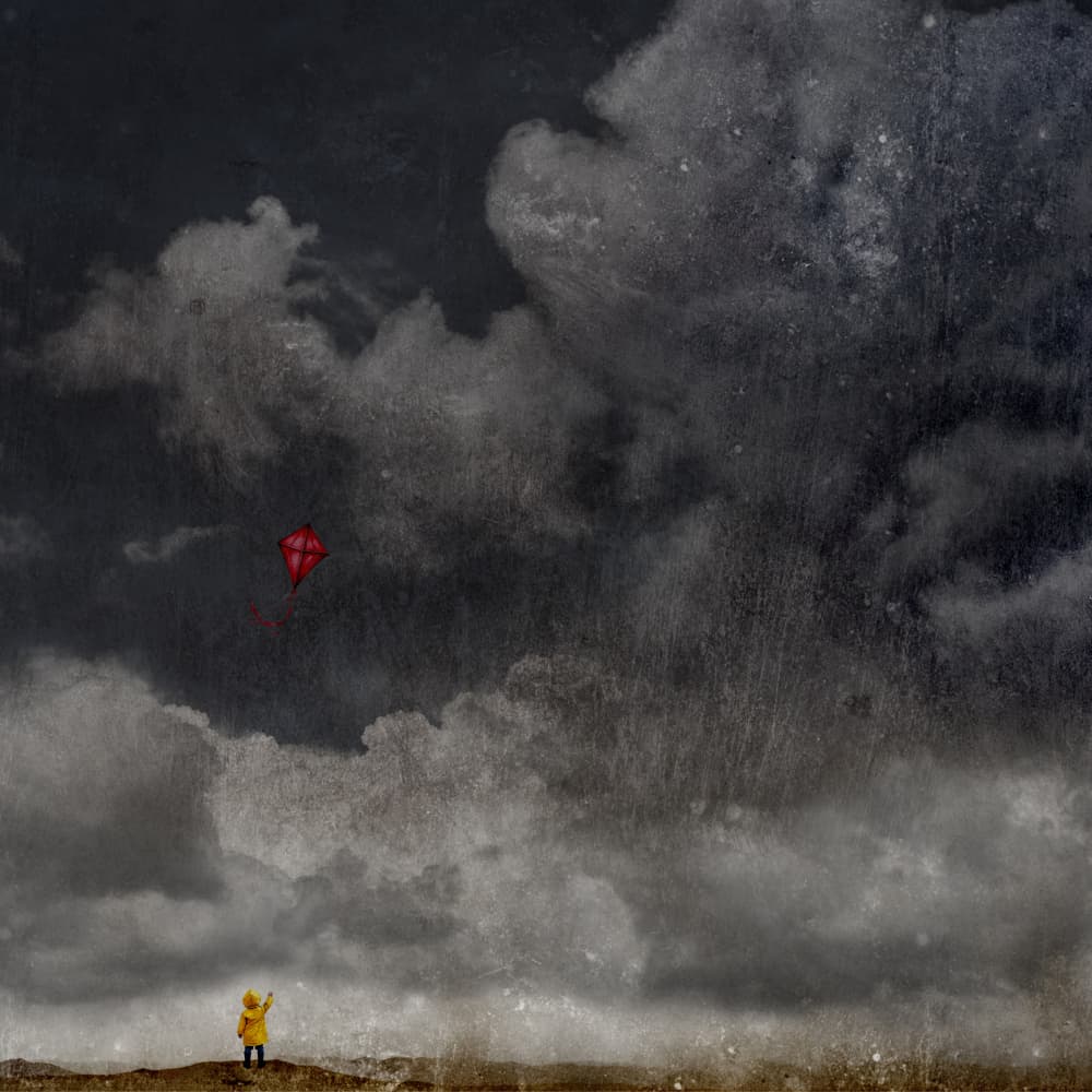 Childhood Kite in Storm by Pia Lilenthal — canvas wall art