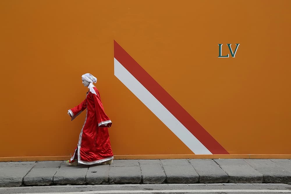 Walking Red Robe by Francesco Martinelli — canvas wall art