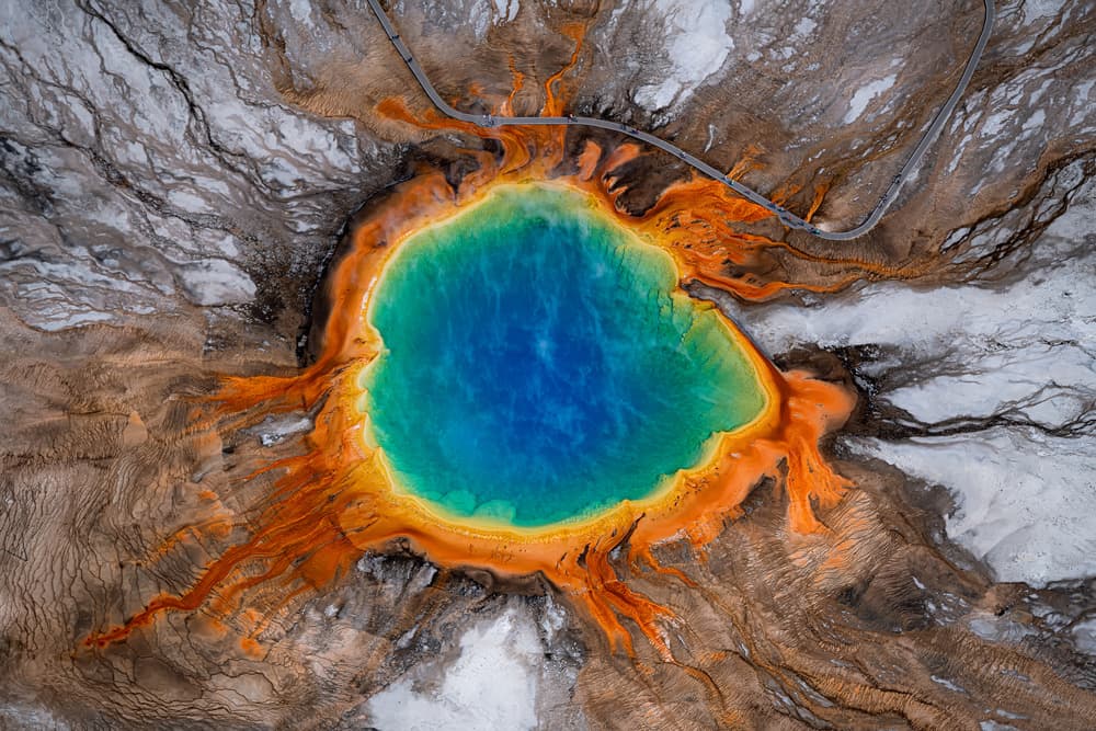 Yellowstone Grand Prismatic Spring by Gerald Macua — canvas wall art