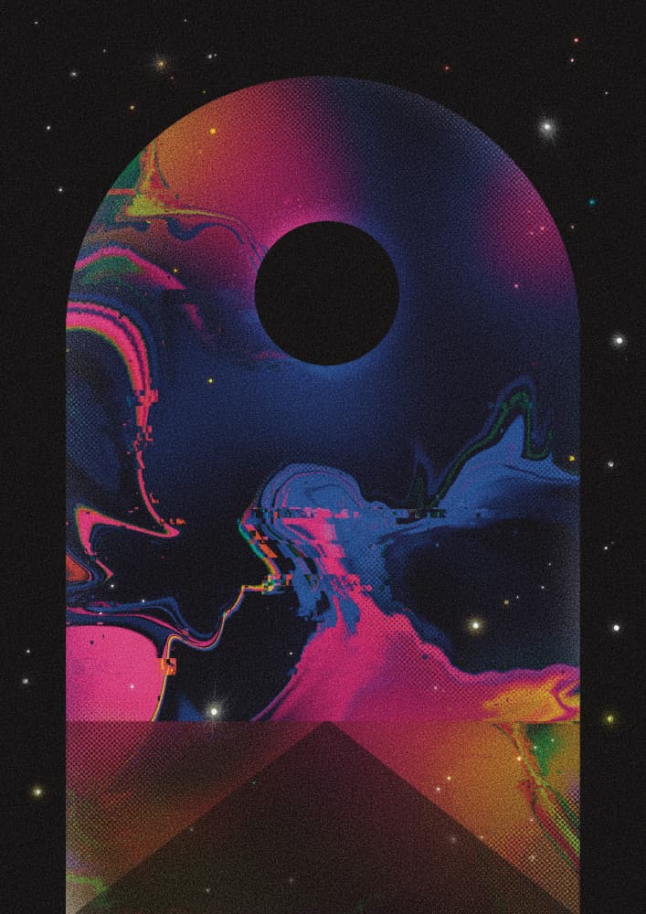 Vibrant Space Portal by Amy Louise Baker — canvas wall art