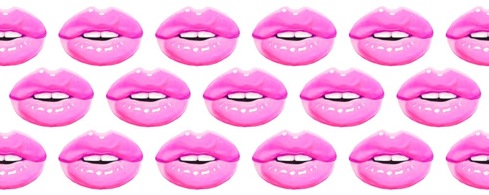 Pink Glossy Lips by Vitor Costa — canvas wall art