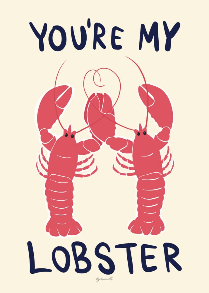 Romantic Lobster Quote by ByKammille — canvas wall art