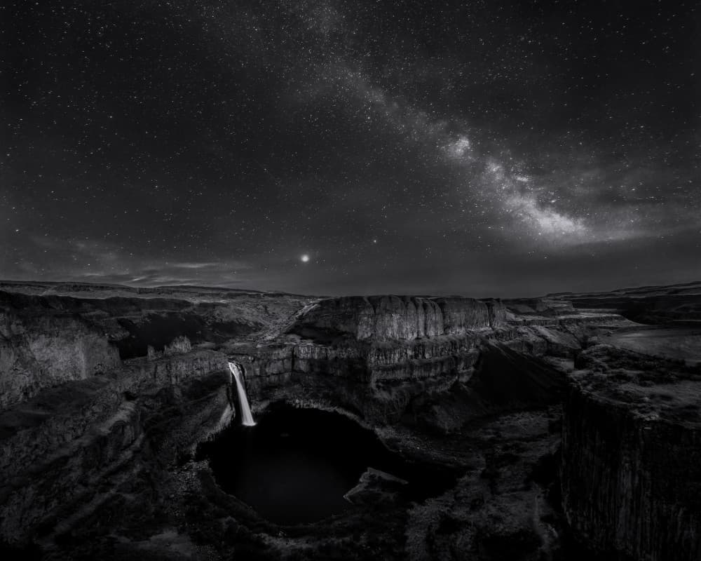 Milky Way Waterfall by John J. Chen — canvas wall art