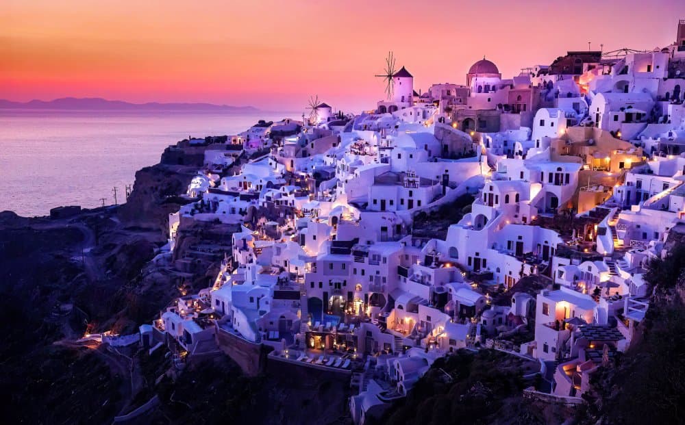 Oia Santorini Sunset by Kenneth-Wei Zeng — canvas wall art