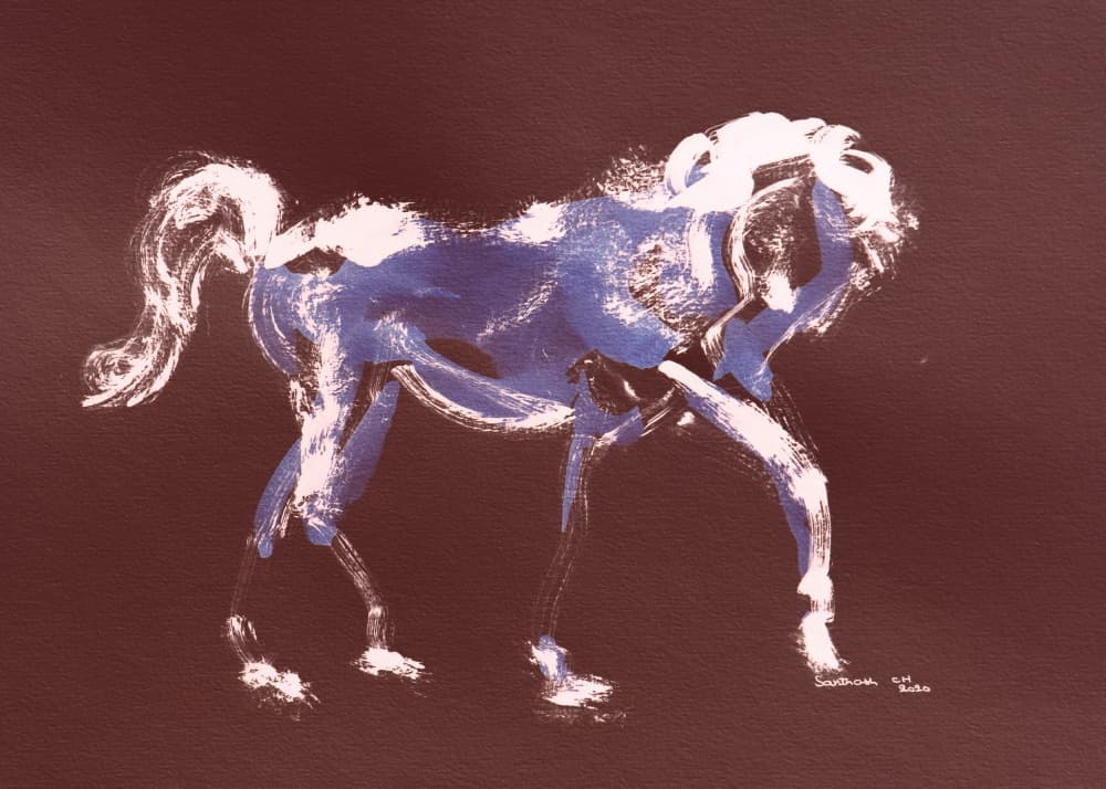 Dynamic Blue Horse by Santhosh ch — canvas wall art