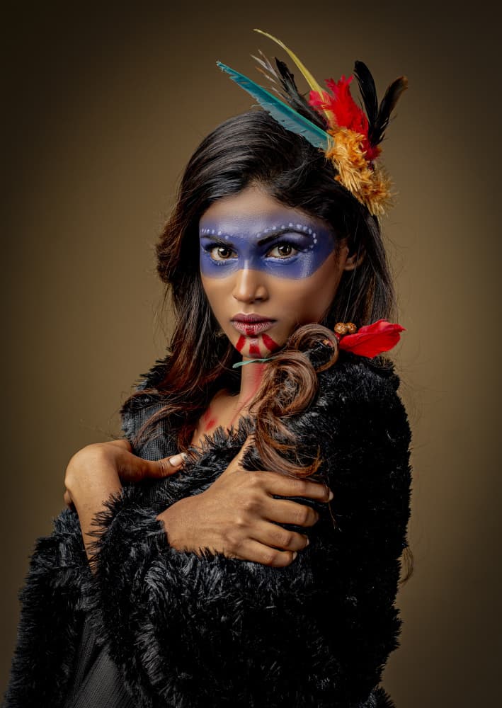 Tribal Beauty Portrait by DEBASISH CHATTOPADHYAY — canvas wall art